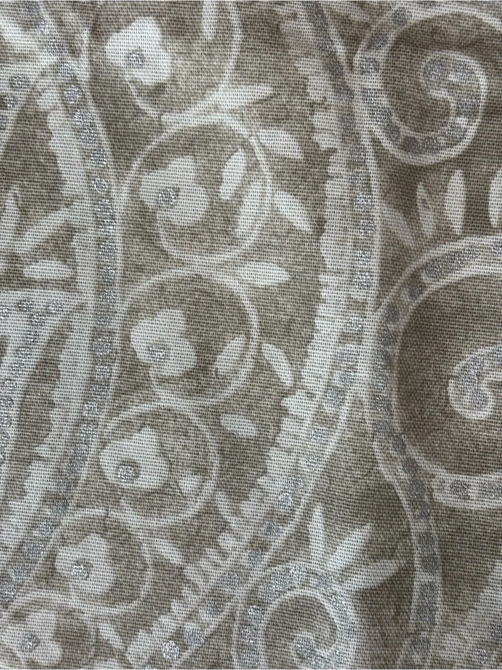2 Tahari Home Paisley Floral Window Curtain Panels Cream Beige Gray Silver